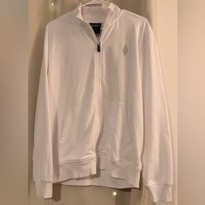 Skechers White Full Zip Hoodless Hoodie